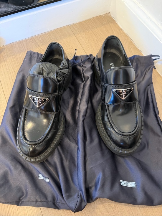 Prada Shoes - Prada Black Patent Leather Loafers